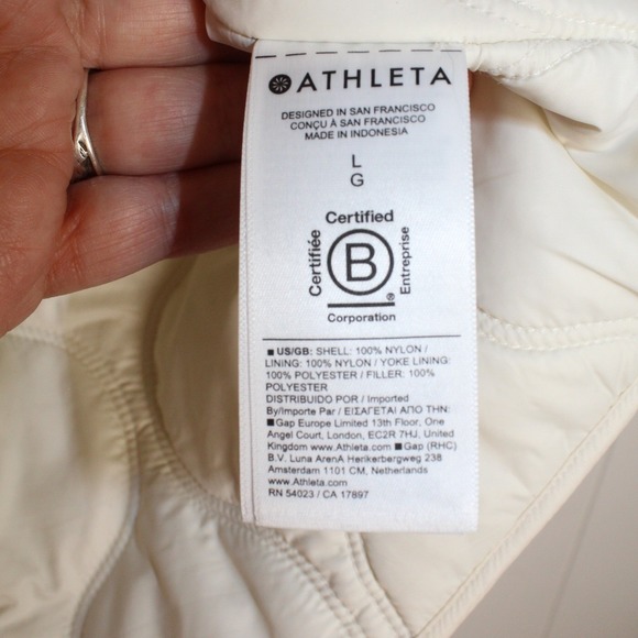 Athleta Alight Quilted Puffer Jacket in Ivory Size Large - Picture 9 of 9